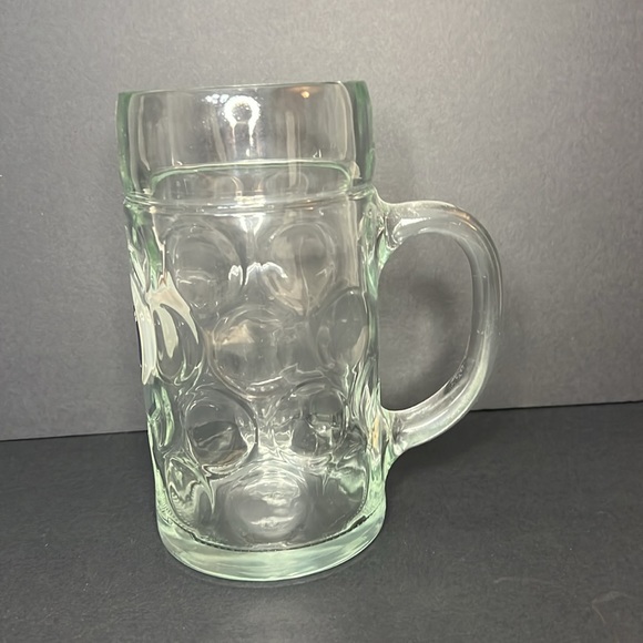 Paulaner Munchen 1 Liter German Beer Stein Mug Dimpled Glass Oktoberfest - Picture 3 of 6